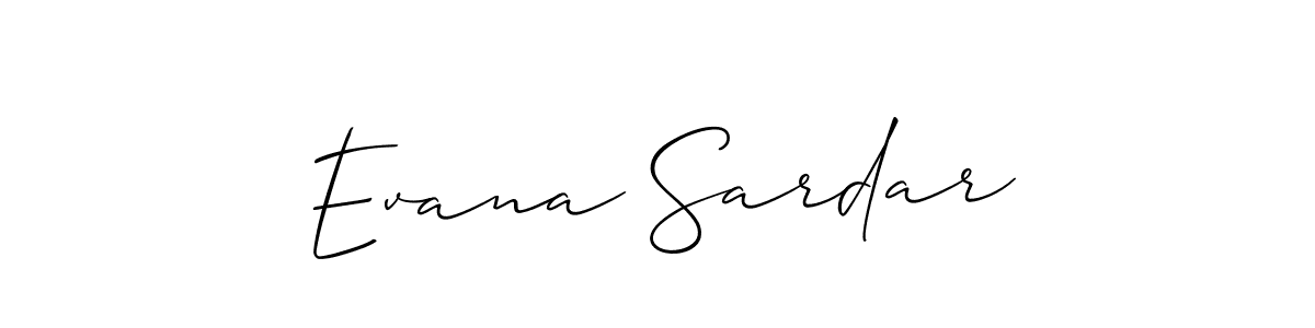 Make a beautiful signature design for name Evana Sardar. With this signature (Allison_Script) style, you can create a handwritten signature for free. Evana Sardar signature style 2 images and pictures png