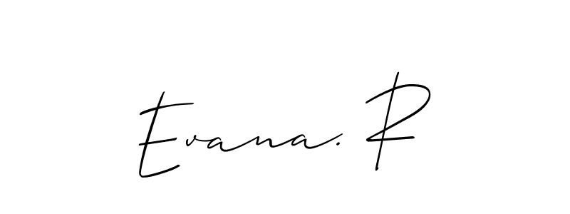 You can use this online signature creator to create a handwritten signature for the name Evana. R. This is the best online autograph maker. Evana. R signature style 2 images and pictures png