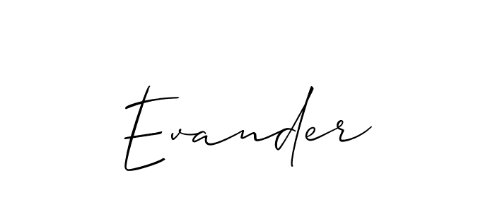 Evander stylish signature style. Best Handwritten Sign (Allison_Script) for my name. Handwritten Signature Collection Ideas for my name Evander. Evander signature style 2 images and pictures png