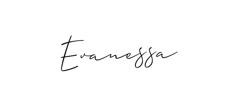 How to make Evanessa name signature. Use Allison_Script style for creating short signs online. This is the latest handwritten sign. Evanessa signature style 2 images and pictures png