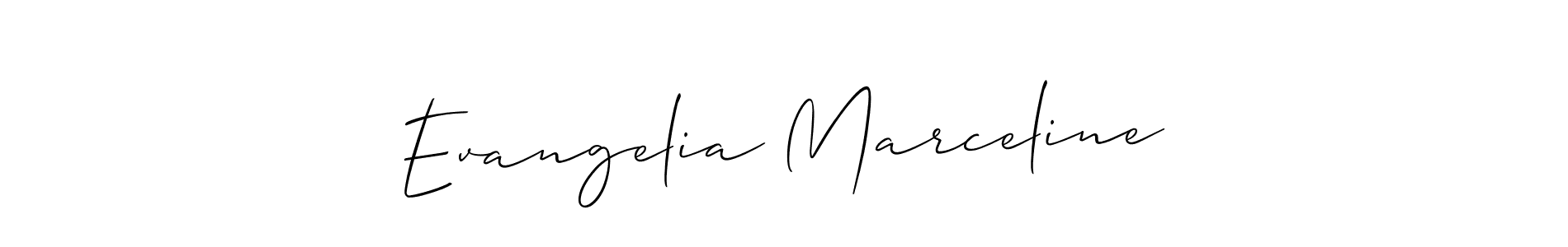 Make a beautiful signature design for name Evangelia Marceline. With this signature (Allison_Script) style, you can create a handwritten signature for free. Evangelia Marceline signature style 2 images and pictures png