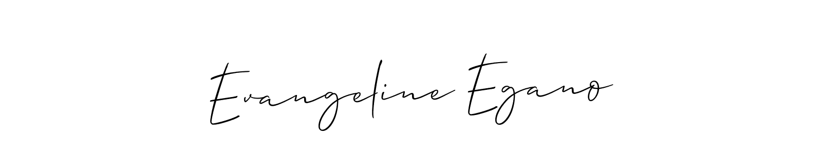 Create a beautiful signature design for name Evangeline Egano. With this signature (Allison_Script) fonts, you can make a handwritten signature for free. Evangeline Egano signature style 2 images and pictures png