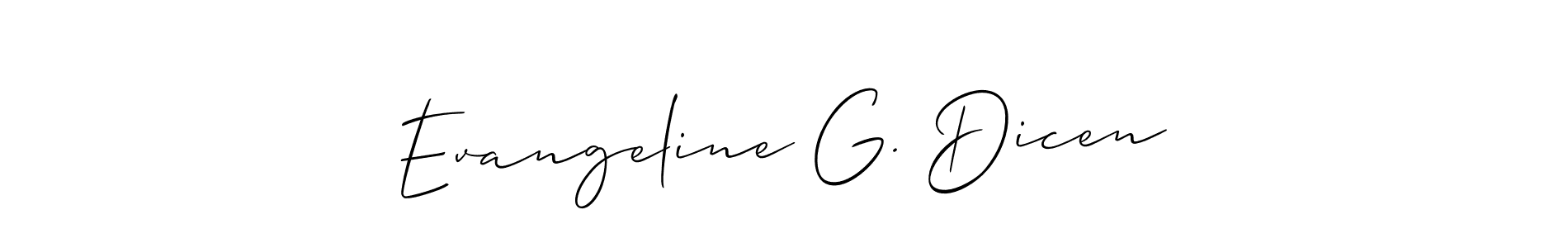 Best and Professional Signature Style for Evangeline G. Dicen. Allison_Script Best Signature Style Collection. Evangeline G. Dicen signature style 2 images and pictures png