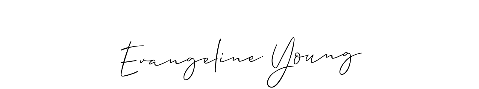 It looks lik you need a new signature style for name Evangeline Young. Design unique handwritten (Allison_Script) signature with our free signature maker in just a few clicks. Evangeline Young signature style 2 images and pictures png