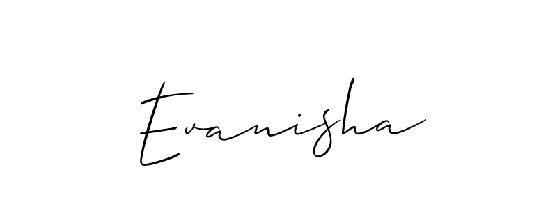 It looks lik you need a new signature style for name Evanisha. Design unique handwritten (Allison_Script) signature with our free signature maker in just a few clicks. Evanisha signature style 2 images and pictures png