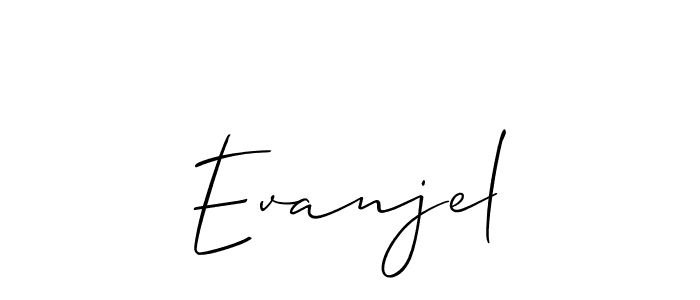 Design your own signature with our free online signature maker. With this signature software, you can create a handwritten (Allison_Script) signature for name Evanjel. Evanjel signature style 2 images and pictures png