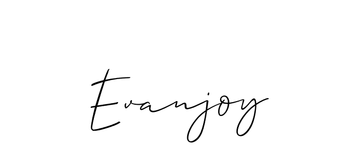 Make a beautiful signature design for name Evanjoy. With this signature (Allison_Script) style, you can create a handwritten signature for free. Evanjoy signature style 2 images and pictures png