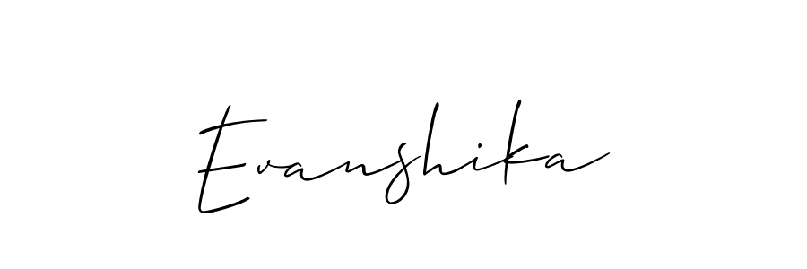 Evanshika stylish signature style. Best Handwritten Sign (Allison_Script) for my name. Handwritten Signature Collection Ideas for my name Evanshika. Evanshika signature style 2 images and pictures png