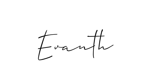 Allison_Script is a professional signature style that is perfect for those who want to add a touch of class to their signature. It is also a great choice for those who want to make their signature more unique. Get Evanth name to fancy signature for free. Evanth signature style 2 images and pictures png