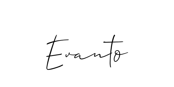 How to make Evanto name signature. Use Allison_Script style for creating short signs online. This is the latest handwritten sign. Evanto signature style 2 images and pictures png