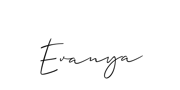 Design your own signature with our free online signature maker. With this signature software, you can create a handwritten (Allison_Script) signature for name Evanya. Evanya signature style 2 images and pictures png