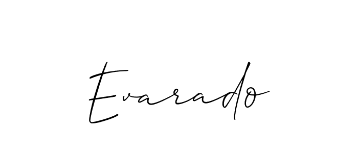 How to make Evarado name signature. Use Allison_Script style for creating short signs online. This is the latest handwritten sign. Evarado signature style 2 images and pictures png