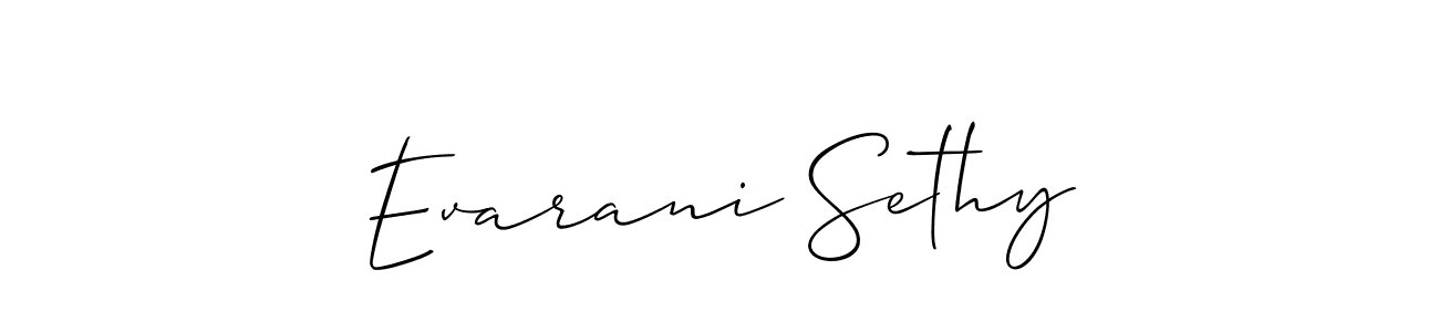 How to Draw Evarani Sethy signature style? Allison_Script is a latest design signature styles for name Evarani Sethy. Evarani Sethy signature style 2 images and pictures png