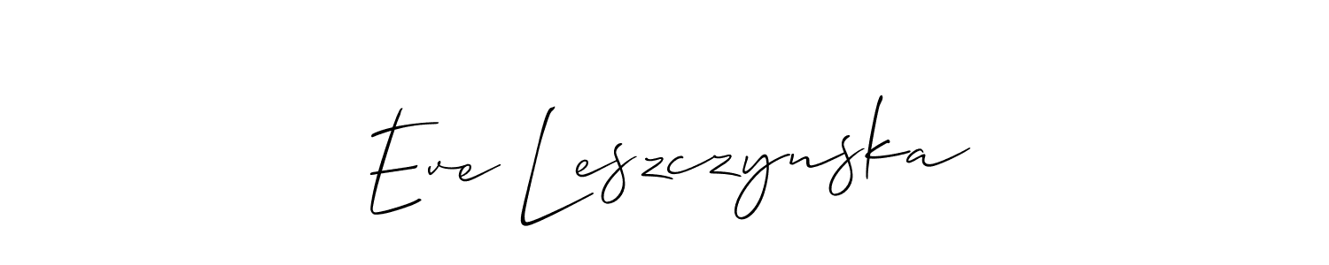 Similarly Allison_Script is the best handwritten signature design. Signature creator online .You can use it as an online autograph creator for name Eve Leszczynska. Eve Leszczynska signature style 2 images and pictures png