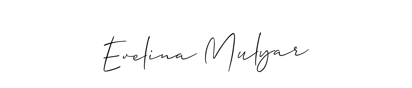 Also we have Evelina Mulyar name is the best signature style. Create professional handwritten signature collection using Allison_Script autograph style. Evelina Mulyar signature style 2 images and pictures png