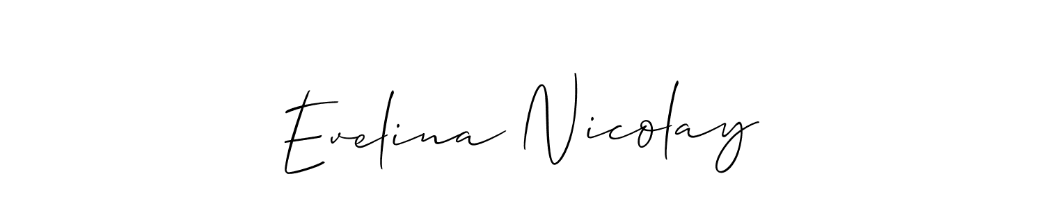 Make a beautiful signature design for name Evelina Nicolay. With this signature (Allison_Script) style, you can create a handwritten signature for free. Evelina Nicolay signature style 2 images and pictures png