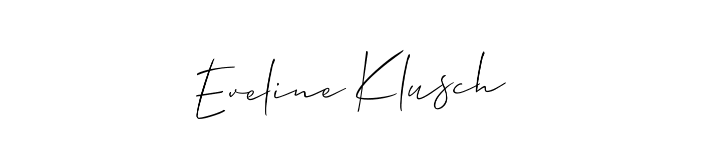 How to make Eveline Klusch name signature. Use Allison_Script style for creating short signs online. This is the latest handwritten sign. Eveline Klusch signature style 2 images and pictures png