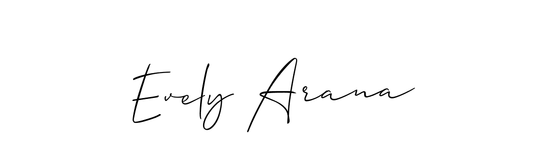 Use a signature maker to create a handwritten signature online. With this signature software, you can design (Allison_Script) your own signature for name Evely Arana. Evely Arana signature style 2 images and pictures png