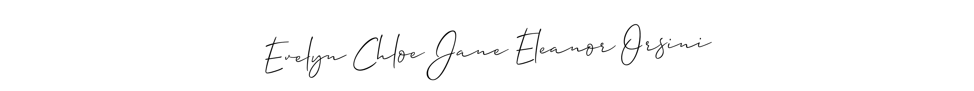 Create a beautiful signature design for name Evelyn Chloe Jane Eleanor Orsini. With this signature (Allison_Script) fonts, you can make a handwritten signature for free. Evelyn Chloe Jane Eleanor Orsini signature style 2 images and pictures png