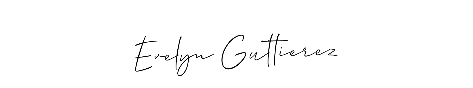 Make a beautiful signature design for name Evelyn Guttierez. With this signature (Allison_Script) style, you can create a handwritten signature for free. Evelyn Guttierez signature style 2 images and pictures png