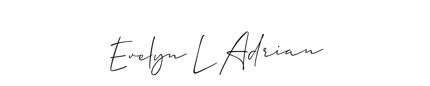 How to make Evelyn L Adrian signature? Allison_Script is a professional autograph style. Create handwritten signature for Evelyn L Adrian name. Evelyn L Adrian signature style 2 images and pictures png