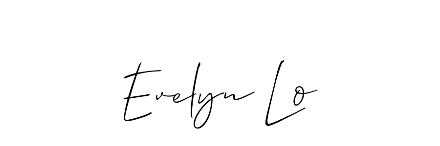 The best way (Allison_Script) to make a short signature is to pick only two or three words in your name. The name Evelyn Lo include a total of six letters. For converting this name. Evelyn Lo signature style 2 images and pictures png