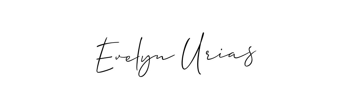 The best way (Allison_Script) to make a short signature is to pick only two or three words in your name. The name Evelyn Urias include a total of six letters. For converting this name. Evelyn Urias signature style 2 images and pictures png