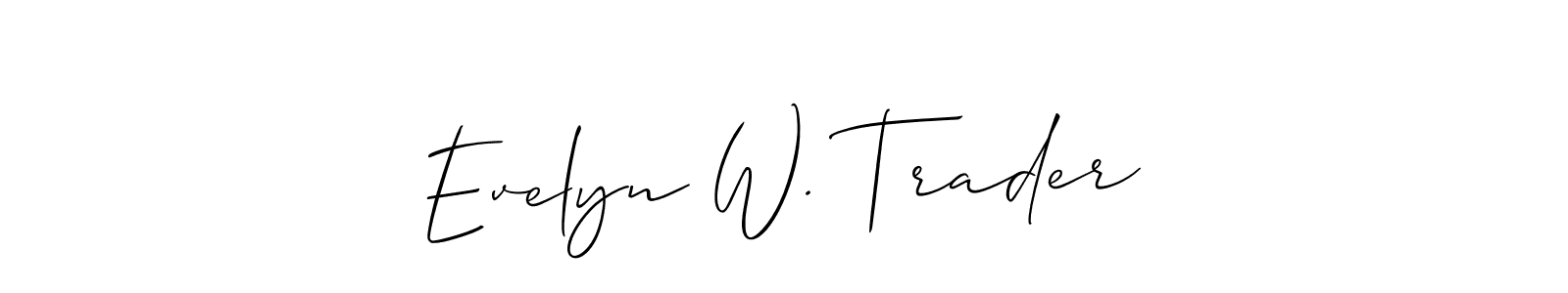 Make a beautiful signature design for name Evelyn W. Trader. With this signature (Allison_Script) style, you can create a handwritten signature for free. Evelyn W. Trader signature style 2 images and pictures png