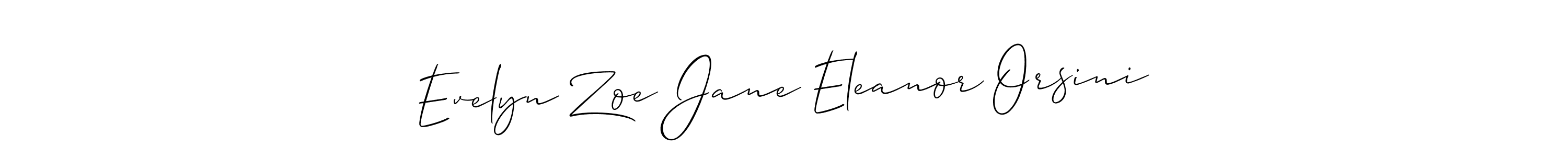 Evelyn Zoe Jane Eleanor Orsini stylish signature style. Best Handwritten Sign (Allison_Script) for my name. Handwritten Signature Collection Ideas for my name Evelyn Zoe Jane Eleanor Orsini. Evelyn Zoe Jane Eleanor Orsini signature style 2 images and pictures png