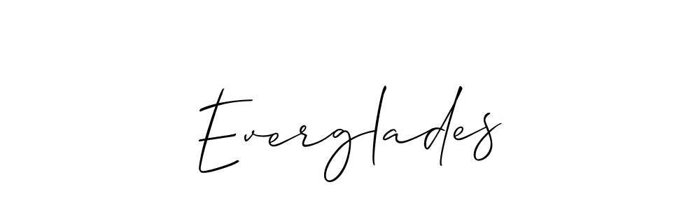 Design your own signature with our free online signature maker. With this signature software, you can create a handwritten (Allison_Script) signature for name Everglades. Everglades signature style 2 images and pictures png