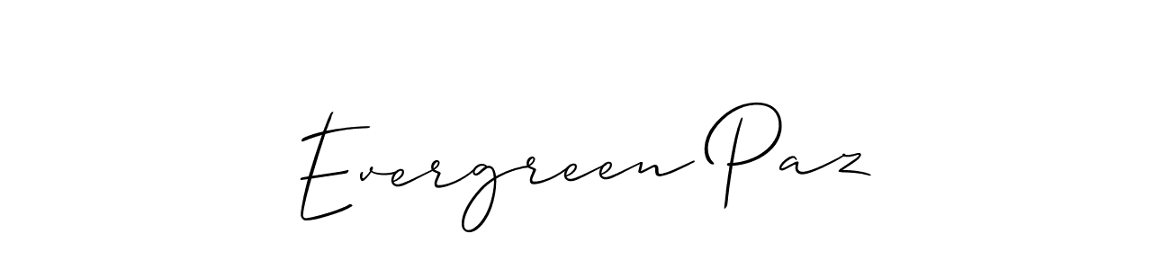 It looks lik you need a new signature style for name Evergreen Paz. Design unique handwritten (Allison_Script) signature with our free signature maker in just a few clicks. Evergreen Paz signature style 2 images and pictures png