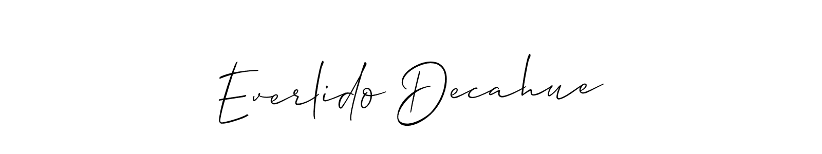 Also we have Everlido Decahue name is the best signature style. Create professional handwritten signature collection using Allison_Script autograph style. Everlido Decahue signature style 2 images and pictures png