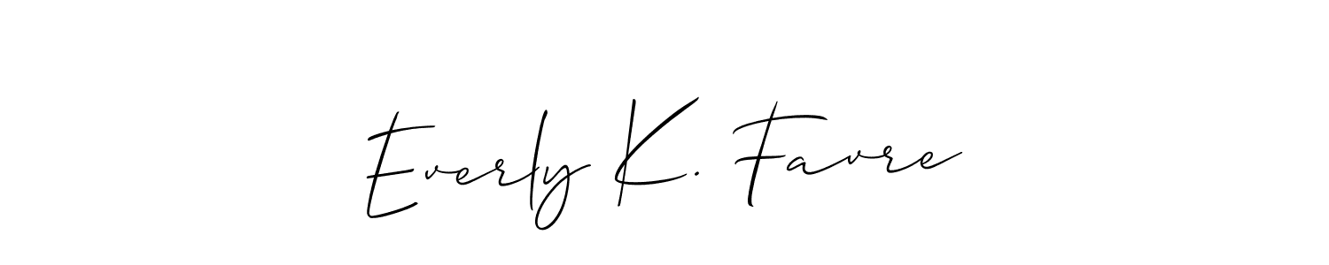Create a beautiful signature design for name Everly K. Favre. With this signature (Allison_Script) fonts, you can make a handwritten signature for free. Everly K. Favre signature style 2 images and pictures png