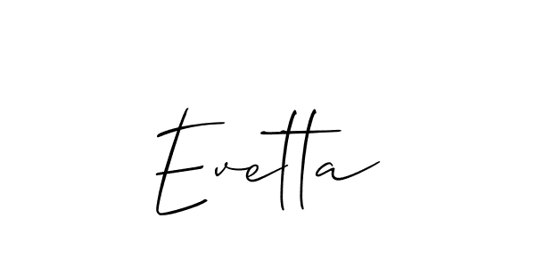 Make a beautiful signature design for name Evetta. With this signature (Allison_Script) style, you can create a handwritten signature for free. Evetta signature style 2 images and pictures png