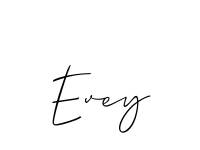 How to make Evey signature? Allison_Script is a professional autograph style. Create handwritten signature for Evey name. Evey signature style 2 images and pictures png