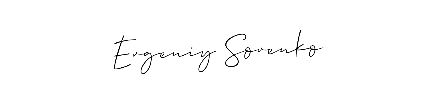 Design your own signature with our free online signature maker. With this signature software, you can create a handwritten (Allison_Script) signature for name Evgeniy Sovenko. Evgeniy Sovenko signature style 2 images and pictures png
