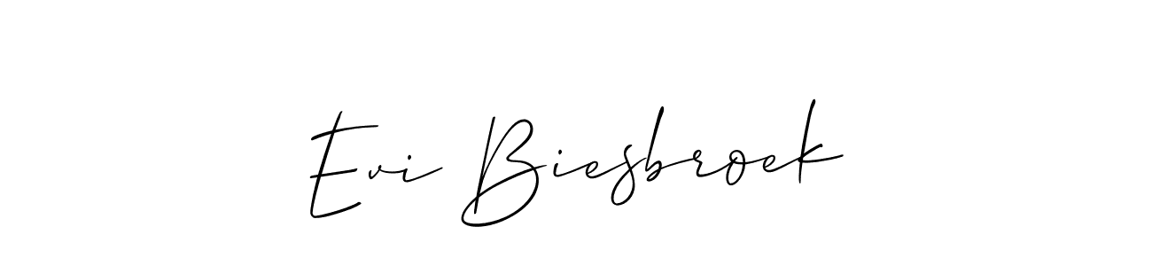 Also we have Evi Biesbroek name is the best signature style. Create professional handwritten signature collection using Allison_Script autograph style. Evi Biesbroek signature style 2 images and pictures png