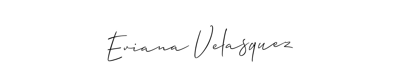 if you are searching for the best signature style for your name Eviana Velasquez. so please give up your signature search. here we have designed multiple signature styles  using Allison_Script. Eviana Velasquez signature style 2 images and pictures png