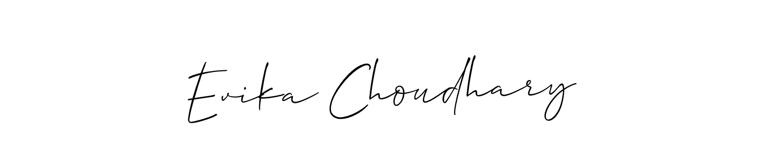 Make a beautiful signature design for name Evika Choudhary. With this signature (Allison_Script) style, you can create a handwritten signature for free. Evika Choudhary signature style 2 images and pictures png
