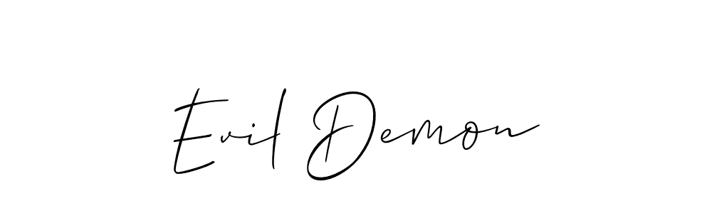 Use a signature maker to create a handwritten signature online. With this signature software, you can design (Allison_Script) your own signature for name Evil Demon. Evil Demon signature style 2 images and pictures png