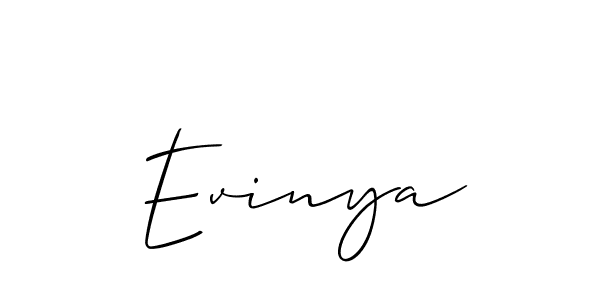 How to make Evinya signature? Allison_Script is a professional autograph style. Create handwritten signature for Evinya name. Evinya signature style 2 images and pictures png