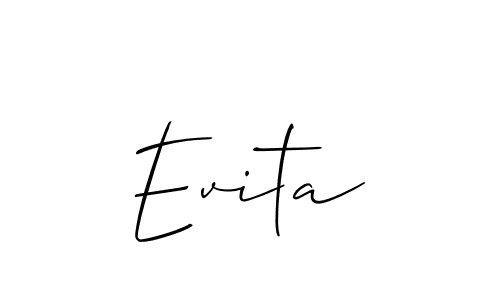 Design your own signature with our free online signature maker. With this signature software, you can create a handwritten (Allison_Script) signature for name Evita. Evita signature style 2 images and pictures png