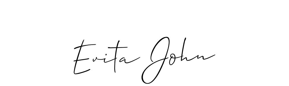 You should practise on your own different ways (Allison_Script) to write your name (Evita John) in signature. don't let someone else do it for you. Evita John signature style 2 images and pictures png