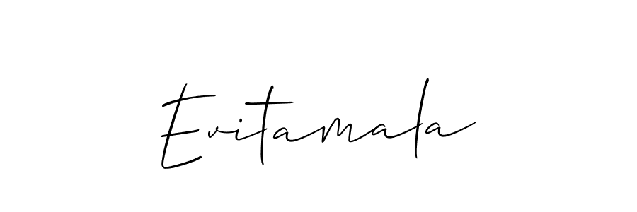 Make a beautiful signature design for name Evitamala. With this signature (Allison_Script) style, you can create a handwritten signature for free. Evitamala signature style 2 images and pictures png