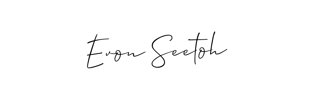 Create a beautiful signature design for name Evon Seetoh. With this signature (Allison_Script) fonts, you can make a handwritten signature for free. Evon Seetoh signature style 2 images and pictures png