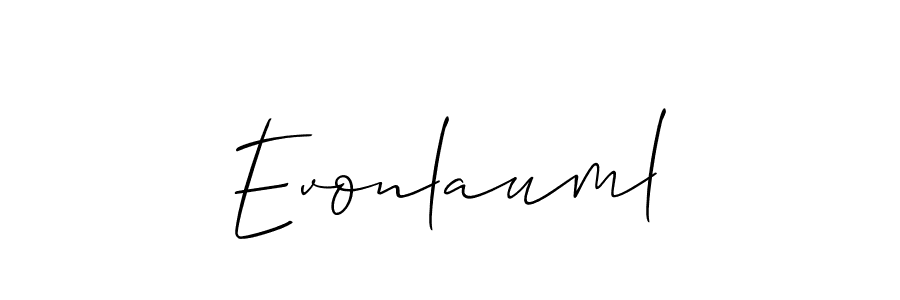 Also You can easily find your signature by using the search form. We will create Evonlauml name handwritten signature images for you free of cost using Allison_Script sign style. Evonlauml signature style 2 images and pictures png