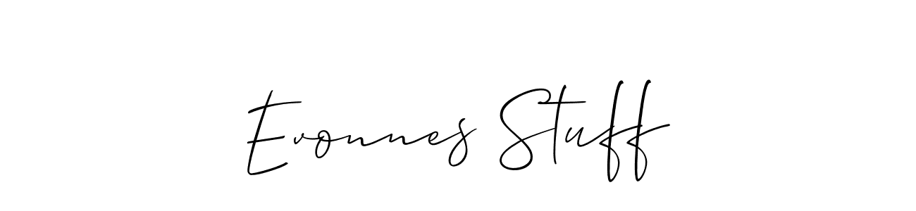 This is the best signature style for the Evonnes Stuff name. Also you like these signature font (Allison_Script). Mix name signature. Evonnes Stuff signature style 2 images and pictures png