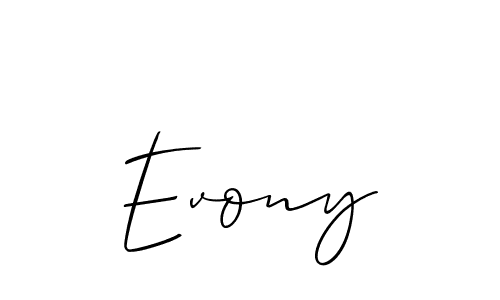 Also we have Evony name is the best signature style. Create professional handwritten signature collection using Allison_Script autograph style. Evony signature style 2 images and pictures png