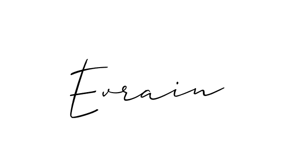 Also You can easily find your signature by using the search form. We will create Evrain name handwritten signature images for you free of cost using Allison_Script sign style. Evrain signature style 2 images and pictures png