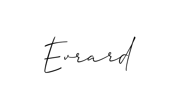 The best way (Allison_Script) to make a short signature is to pick only two or three words in your name. The name Evrard include a total of six letters. For converting this name. Evrard signature style 2 images and pictures png